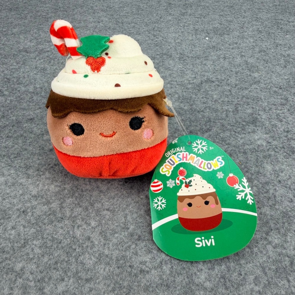 Squishmallows Sivi Christmas Ornament Plush 5 Inch Kellytoy Holiday Cupcake NWT